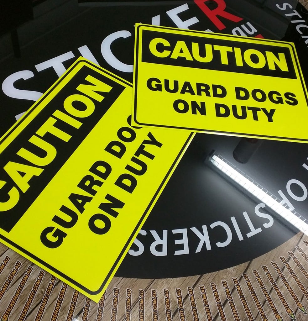 Caution Guard Dogs on Duty Sticker