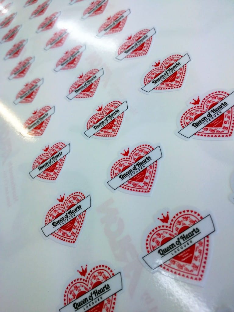 Queen of Hearts Nail Polish Lacquer Custom Labels Stickers